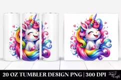 Smiling Funny Cute Unicorn | 20 oz Tumbler Product Image 1