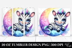 Colorful Baby Zebra Smiling Moon | 20 Oz Tumbler Product Image 1