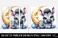 Colorful Baby Zebra Smiling Moon | 20 Oz Tumbler Product Image 1