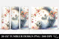 Cat with Spring Petals Tumbling | 20 Oz Tumbler Product Image 1
