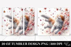 Cat with Spring Petals Tumbling | 20 Oz Tumbler Product Image 1