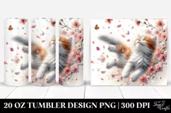 Cat with Spring Petals Tumbling | 20 Oz Tumbler Product Image 1