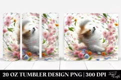 Dog with Spring Petals Tumbling | 20 Oz Tumbler Product Image 1