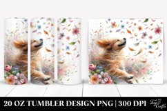 Dog with Spring Petals Tumbling | 20 Oz Tumbler Product Image 1
