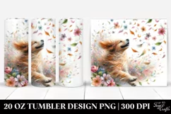 Dog with Spring Petals Tumbling | 20 Oz Tumbler Product Image 1