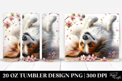 Dog with Spring Petals Tumbling | 20 Oz Tumbler Product Image 1