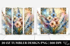 Stained Delphinium Retro Frame 20 Oz Tumbler Product Image 1