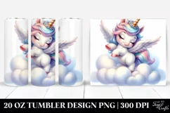 Dancing Unicorn in Pastel Clouds | 20 Oz Tumbler Product Image 1