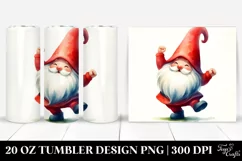Simple Watercolor Dancing Gnome | 20 oz Tumbler Product Image 1