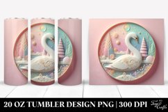 Colorful 3D Swan Scene Clipart 20 Oz Tumbler Product Image 1