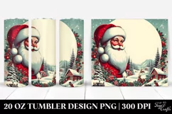 Retro Santa Christmas Image 20 Oz Tumbler Product Image 1