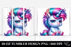 Vibrant Sitting Unicorn 20 Oz Tumbler Product Image 1