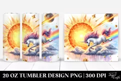 Cute Unicorn Diving from Meteor | 20 Oz Tumbler Product Image 1