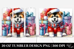 Expressive Akita, Festive 20 Oz Tumbler Product Image 1