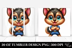 Colorful Cartoon German Shepherd | 20 Oz Tumbler Product Image 1