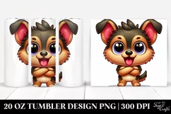 Colorful Cartoon German Shepherd | 20 Oz Tumbler Product Image 1
