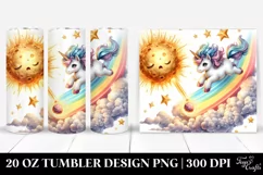 Cute Unicorn Diving Meteor | 20 Oz Tumbler Product Image 1