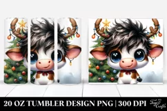 Whimsical Cow, Christmas 20 Oz Tumbler Product Image 1