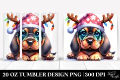 Expressive Bloodhound with Reindeer Horns 20 Oz Tumbler Product Image 1