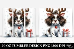 Expressive Akita with Santa Hat 20 Oz Tumbler Product Image 1