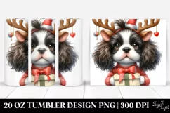Expressive Akita with Santa Hat 20 Oz Tumbler Product Image 1