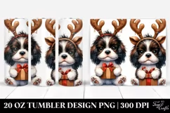 Expressive Akita with Santa Hat 20 Oz Tumbler Product Image 1