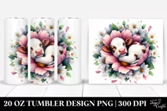 Sleeping Cow in Flower Petals | 20 Oz Tumbler Product Image 1