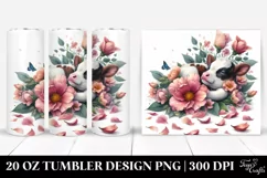 Sleeping Cow in Flower Petals | 20 Oz Tumbler Product Image 1