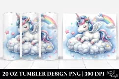 Cute Baby Unicorn Sculpting on Lofty Cloud | 20 Oz Tumbler Product Image 1