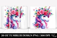 Cute Unicorn Floral Tumbler | 20 oz Tumbler Product Image 1