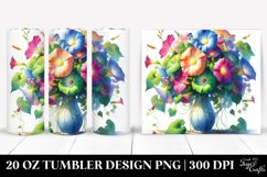 20 Oz Tumbler Sublimation | Colorful Watercolor Vase Morning Product Image 1