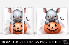 Comming Up Halloween Rhino 20 Oz Tumbler Product Image 1