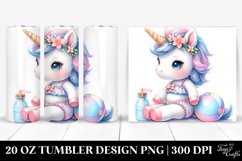 Cute Baby Unicorn with Beachwear | 20 Oz Tumbler Product Image 1