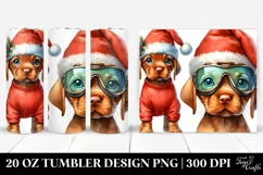 Expressive Vizsla with Santa Hat 20 Oz Tumbler Product Image 1
