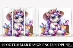 Cute Baby Unicorn with Beachwear | 20 Oz Tumbler Product Image 1
