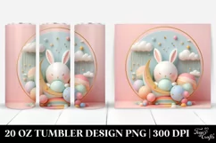 Colorful 3D Rabbit Scene Clipart 20 Oz Tumbler Product Image 1
