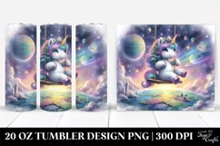 Cute Unicorn Playing on Swing | 20 Oz Tumbler Product Image 1