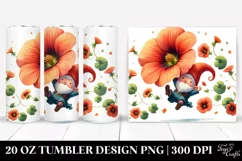 Cute Gnome Falling with Nasturtium | 20 oz Tumbler Product Image 1