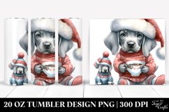 Enthusiastic Weimaraner with Reindeer Horns 20 Oz Tumbler Product Image 1