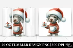 Enthusiastic Weimaraner with Santa Hat 20 Oz Tumbler Product Image 1