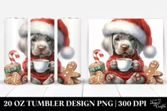Enthusiastic Weimaraner with Santa Hat 20 Oz Tumbler Product Image 1
