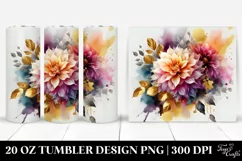 Watercolor Abstract Vibrant Bouquet 20 oz Tumbler Product Image 1