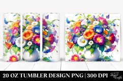 20 Oz Tumbler Sublimation | Colorful Watercolor Vase Morning Product Image 1