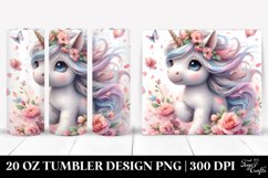 Cute Baby Unicorn Surrounded by Spring Petals | 20 Oz Product Image 1