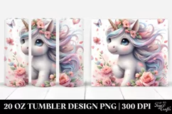 Cute Baby Unicorn Surrounded by Spring Petals | 20 Oz Product Image 1