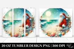 Christmas Santa on the Beach 20 Oz Tumbler Product Image 1