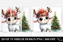 Enthusiastic Lamb with Reindeer Horns 20 Oz Tumbler Product Image 1