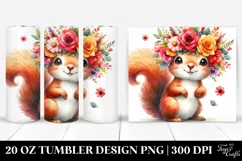 Cute Vibrant Squirrel Flower Crown, 20 oz Tumbler Product Image 1