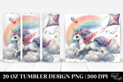 Cute Unicorn Riding on Comet | 20 Oz Tumbler Product Image 1
