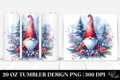 Watercolor Winter Gnome | 20 Oz Tumbler Product Image 1